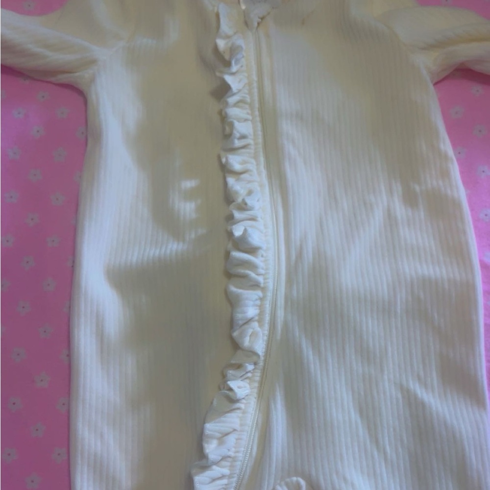 Ruffled Cream Baby one piece